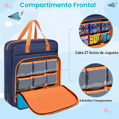 Vista 2 de CURMIO Estuche de almacenamiento portátil compatible con autos de juguete
