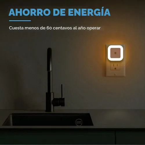 Vista 5 de Luz nocturna LED enchufable con sensor de atardecer a amanecer para dormitorio, baño, cocina, pasillo, escaleras, blanco cálido, paquete de 6