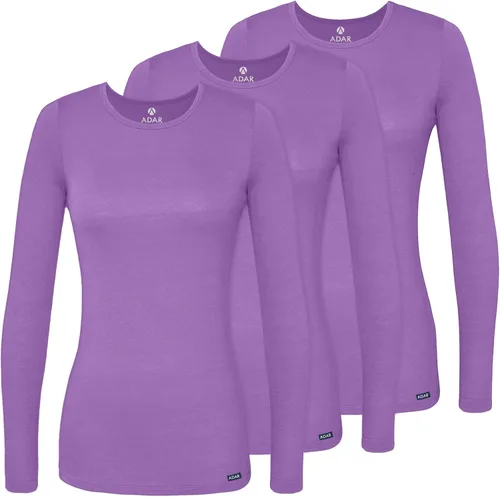 Vista 35 de Adar Underscrubs - Camiseta de manga larga para mujer, paquete de 3 unidades Aguamarina (Aquamarine)