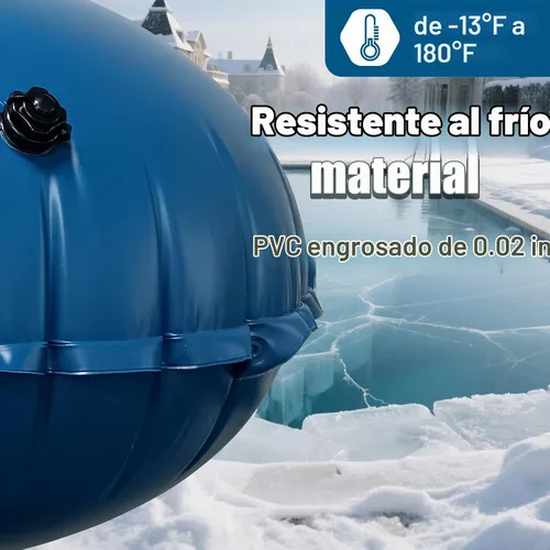 Vista 2 de LIBERECOO Almohadas de piscina redondas de 4 pies para piscinas sobre el suelo - Almohadas de invierno súper duraderas de 0.4 mm Almohadas