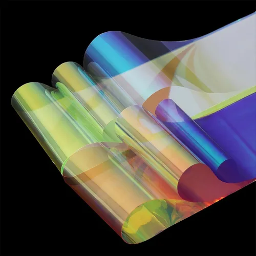 Vista 5 de 20 hojas de papel de celofán iridiscente para uñas, hojas rotas, láminas holográficas, calcomanías de uñas de aurora, diseños de uñas reflectantes