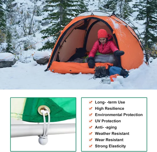 Vista 2 de 50 mini cuerdas elásticas de bolas blancas, cuerda elástica resistente de 4 pulgadas para exteriores con bolas, bolas elásticas de lona