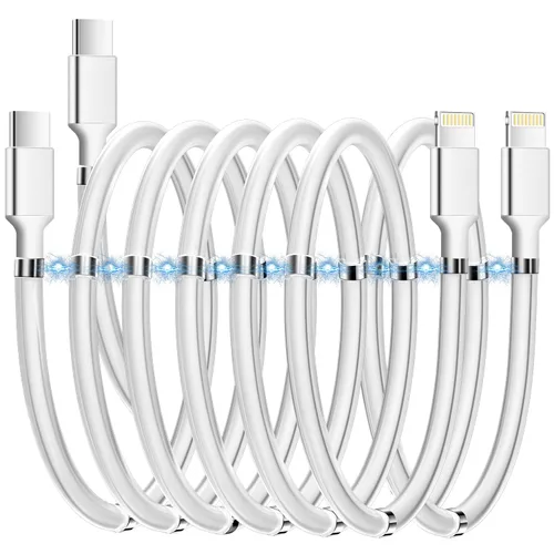 Vista 8 de AICase Cable magnético tipo C a Lightning para iPhone, tipo C, súper organizado, carga magnética, nano datos, compatible con iPhone
