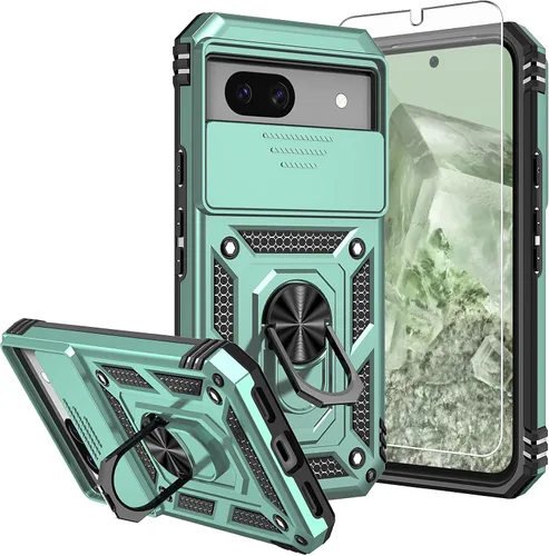 Vista 13 de Funda para Pixel 7a, con protectores de pantalla y funda para cámara, [grado militar] de 16 pies. Funda protectora probada contra caídas con soporte