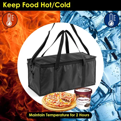 Vista 2 de Paquete de 3 bolsas aisladas para entrega de alimentos, bolsas de compras aisladas de 22 x 10 x 10 pulgadas para alimentos congelados, parte