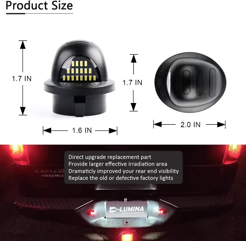 Vista 7 de D-Lumina Conjunto de luces LED para matrícula con tubo de neón OLED rojo compatible con camioneta F150 F250 F350 F450 F550 Superduty Ranger Explorer