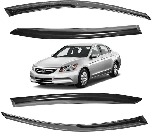 Vista 25 de Viseras para ventanas para Mazda 3 Sedán 4 puertas 2004 2005 2006 2007 2008 2009 estilo JDM Mugen, deflector de viento, protector solar y de lluvia