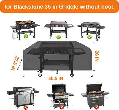 Vista 2 de Cubierta de parrilla 600D resistente para Blackstone de 36 pulgadas, cubierta de parrilla superior plana, accesorios de cubierta de parrilla de gas
