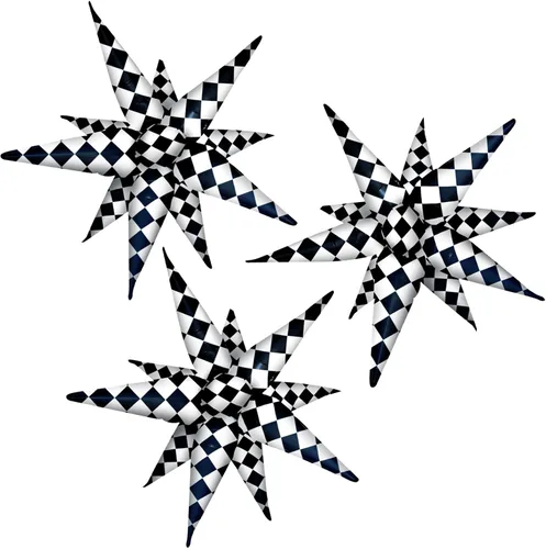 Vista 22 de 3 globos de aluminio con forma de estrella de explosión 3D de 26 pulgadas, globos de aluminio negro con forma de cono de estrella para cumpleaños