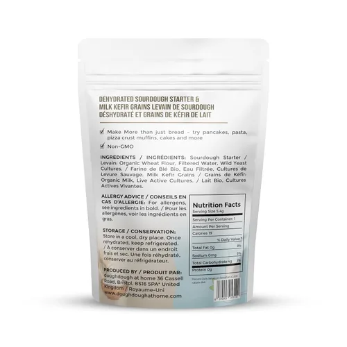 Vista 2 de Cultivo básico de masa madre y kéfir: todo en uno - Fermentación rápida de 24 horas de vida dual - Hace pan y leche probiótica - Cultivos vivos
