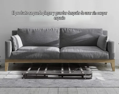 Vista 3 de Base de cama plegable de tamaño individual, base de cama de plataforma de metal negro, no necesita somier, base de cama de plataforma