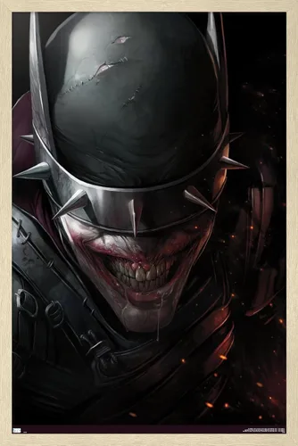 Vista 7 de Trends International DC Comics The Batman Who Laughs - Póster de pared de cara, 14.725 x 22.375 pulgadas, versión enmarcada de madera de granero