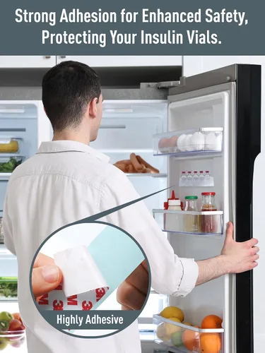Vista 6 de YOUSHARES Organizador de almacenamiento de insulina para refrigerador, soporte de viales de péptido de 0.3 fl oz para pared de refrigerador, estuche