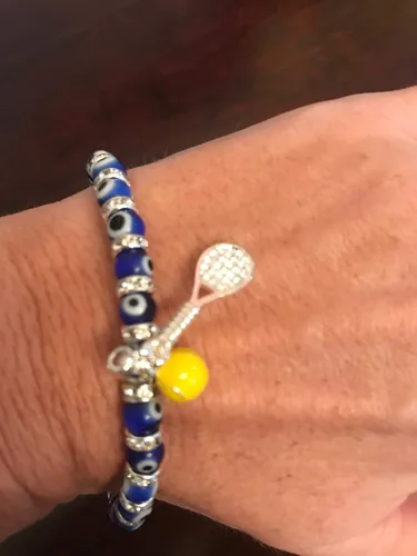 Vista 3 de Pulsera de karma de tenis, gran regalo de tenis para mujeres, es un gran regalo para jugadores de tenis