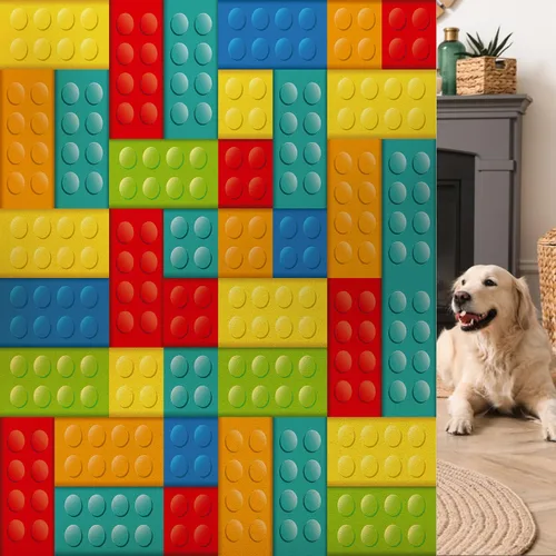 Vista 20 de Película colorida para ventana, película de privacidad, juego de estructura de construcción para niños preescolares con bloques, calcomanías