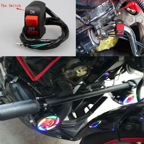 Vista 6 de Luz antiniebla LED súper brillante de 125 W, faro auxiliar de motocicleta con ángel demoníaco ojos coloridos lámpara de punto de trabajo