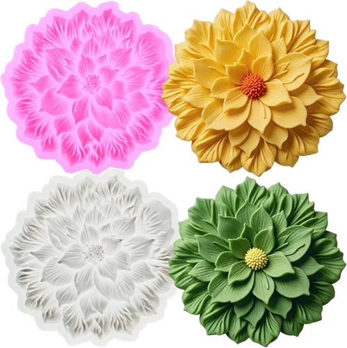 Vista 12 de Moldes de silicona con diseño de girasol, 4 unidades Estilo a