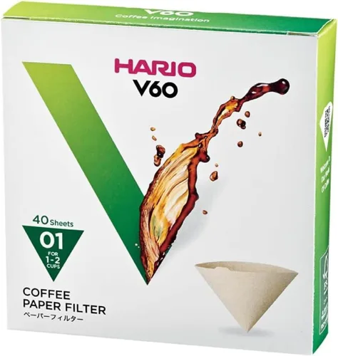Vista 10 de Hario V60 - Filtro de café de papel, tamaño 01, blanco, caja de 40 unidades (paquete de 3)
