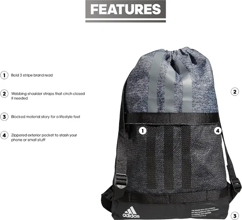 Vista 2 de adidas Amplifier II Blocked Sackpack Jersey Onix GrisNegro Amplifier II Blocked Sackpack