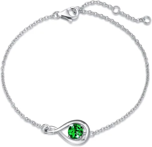 Vista 37 de FANCIME 925 Sterling Silver Infinity Birthstone Bracelets for Women abr-04
