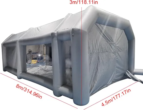 Vista 7 de Tienda de campaña portátil para automóvil, tienda inflable de cabina de pintura en aerosol, estación de trabajo móvil para automóvil, filtro lavable