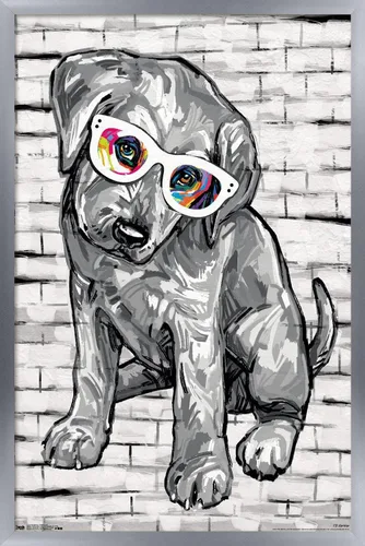 Vista 11 de Trends International PD Moreno - Póster de pared con gafas para perro, 14.725 x 22.375 pulgadas, versión enmarcada de madera de granero