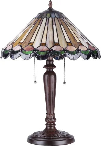 Vista 2 de CHLOE Lighting CH35883GG16-TL2 Inez Tiffany Style 2 Light Mission Lámpara de mesa de 16 pulgadas, pantalla única, multicolor