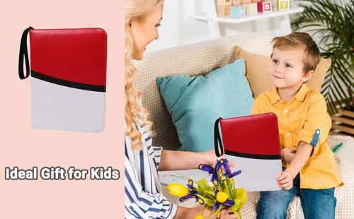Vista 2 de Carpeta de tarjetas Pokémon, tarjetero de Pokemon con mangas, 4 bolsillos, 400 tarjetas coleccionables de colección de cartas coleccionables