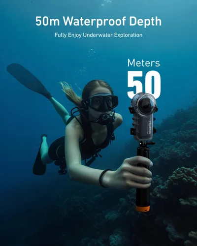 Vista 3 de TELESIN Insta 360 X4 - Funda de buceo invisible, 164.0 ft/164 pies, impermeable, carcasa protectora para buceo subacuático, carcasa para Insta 360