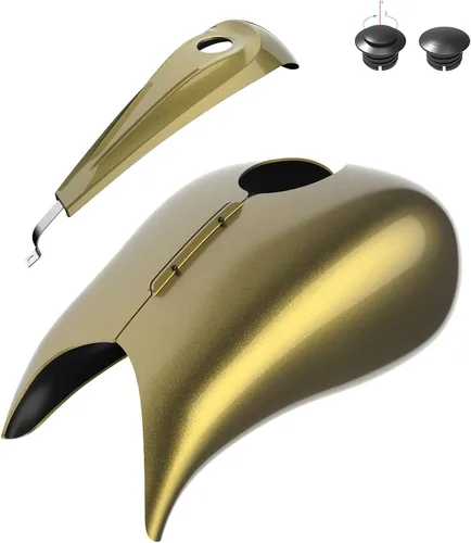Vista 65 de Fundas de tanque estiradas para whisky ámbar con consola de tablero para Harley Touring Street Glide Road Glide 2014 2015 2016 2017 2018 2019 2020