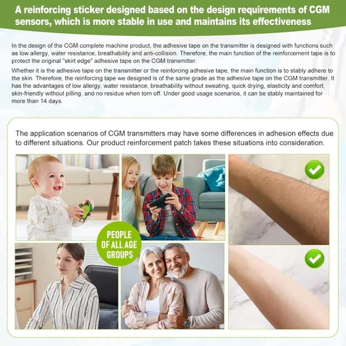 Vista 3 de Guard Medi - Parches adhesivos para Dexcom G7, cubiertas de sensor CGM impermeables y resistentes al sudor, cinta de sobreparche hipoalergénica
