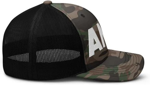 Vista 5 de Hogue WS LLC AMA Airport Hat (Embroidered Camouflage Trucker Cap) Flying to Amarillo Airport Gift