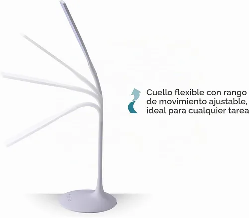 Vista 4 de PureOptics LED VLED1819-BD - Lámpara de escritorio LED con batería, regulable con temperatura de color ajustable, duración de la batería de 4 horas
