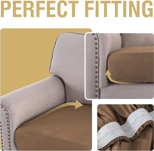 Vista 6 de H.VERSAILTEX Funda de asiento de gamuza elástica para sala de estar, fundas de sofá aptas para mascotas, fundas de sofá gruesas y suaves, lavables