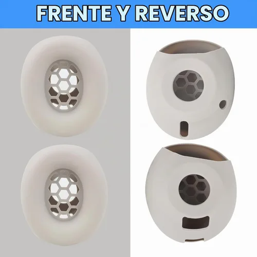 Vista 6 de Adhiper Fundas de silicona para los oídos para auriculares inalámbricos Beige
