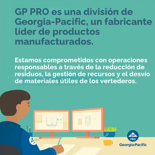 Vista 12 de Georgia-Pacific Blue Basic - Rollos de toallas de papel reciclado de PRO, color blanco, 26601, 800 pies por rollo, 6 rollos por caja