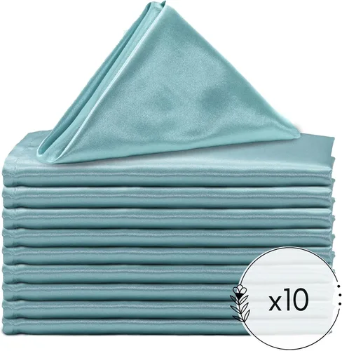 Vista 2 de YOUR CHAIR COVERS - Servilletas de tela de satén lavables de gran tamaño de 20 pulgadas, con dobladillo, reutilizables, para restaurantes, cenas