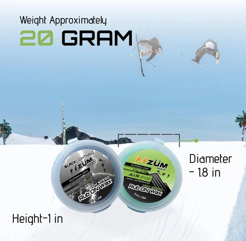 Vista 8 de ZUMWax RUB ON Wax Ski/Snowboard/Nordic/Cross-Country Sample Pack – Alta velocidad universal y glaciar frotar en un par de 0.71 onzas cada uno