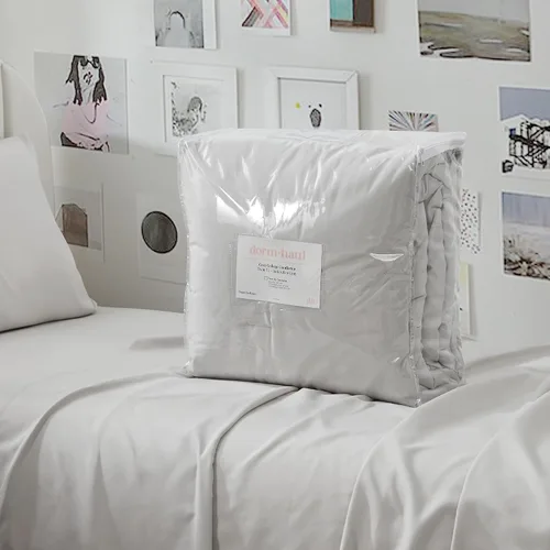 Vista 4 de Dorm Haul® Cozy College - Juego de edredón para cama individual XL, color gris Antártida