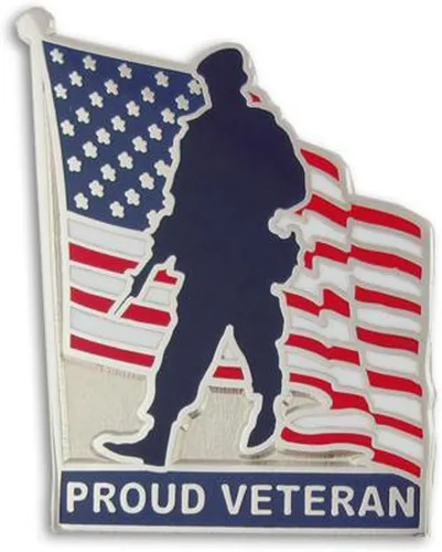Vista 61 de PinMart Pin de veterano – Pin patriótico americano de solapa o sombrero – Orgulloso de ser retirado ejército, marina, fuerza aérea o cuerpo