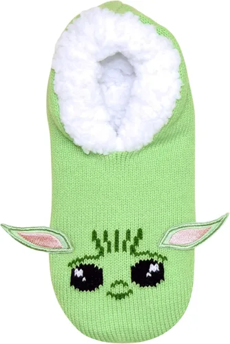 Vista 2 de STAR WARS Baby Yoda Full Character Cosplay JuniorsWomens Slipper Socks with Embroidered Ears