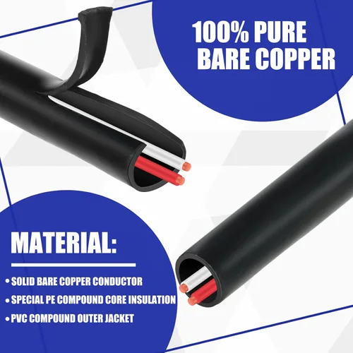 Vista 2 de Hoolerry Alambre sólido para sistema de rociadores, calibre 18, cable de riego con cubierta de PVC resistente a los rayos UV, para riego
