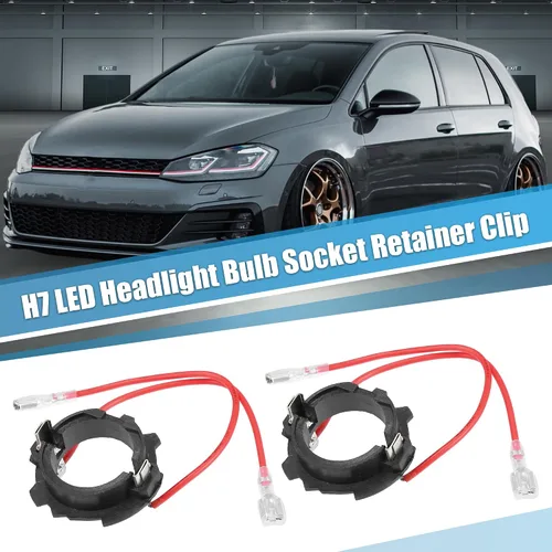 Vista 2 de uxcell 2 unids H7 LED faros faros base adaptadores enchufe retenedor clip apto para Volkswagen GTI 2006-2019
