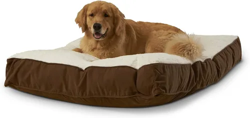 Vista 24 de South Pine Porch Buddy - Cama rectangular reversible de microfibra para perro con funda extraíble, lavable a máquina, cacao, extra pequeña