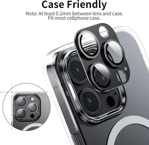 Vista 5 de Protector de lente de cámara para iPhone 14 Pro / iPhone 14 Pro Max, cubierta de cámara de aleación de metal con accesorios de protector de pantalla