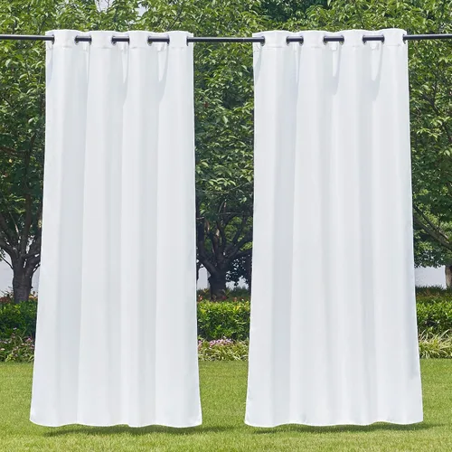 Vista 192 de NICETOWN Cortina para Exteriores para Patio Impermeable de 84 Pulgadas de Ancho, Aislamiento Térmico con Ojales Antioxidantes Bloqueo UV Cortina