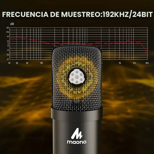 Vista 2 de Kit de micrófono USB MAONO 192KHZ/24BIT AU-A04T para PC, micrófono condensador cardioide para podcast, transmisión, Plug & Play para computadora