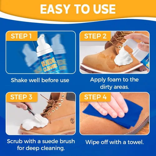 Vista 7 de Suede Shoe Cleaner Kit– Effectively Removes Dirt & Water Marks,Nubuck Cleaner,Cleans & Restores Shoes-6.76 Oz