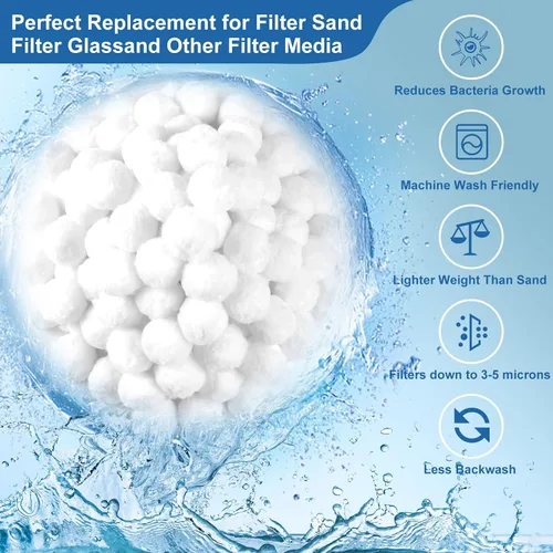 Vista 6 de Bolas de filtro de piscina de 4.6 libras para filtro de arena, cartuchos de medios de filtro de arena reutilizables, repuesto para bomba de filtro
