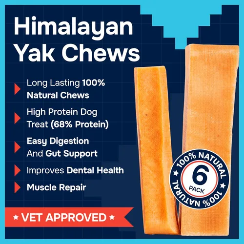 Vista 2 de Masticables de queso de yak 100% natural del Himalaya para todas las razas – Masticables de yak sin lactosa para perros pequeños, medianos y grandes